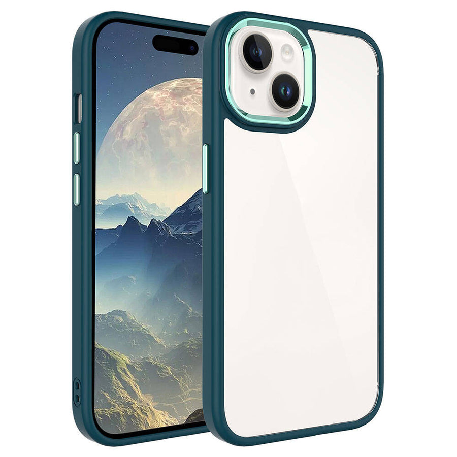 iPhone 15 Plus Kılıf Zore Krom Kılıf - Koyu Yeşil