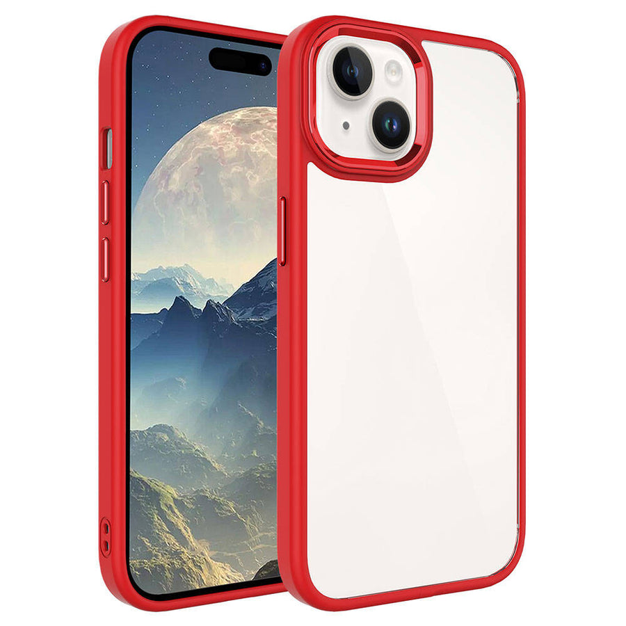 iPhone 15 Plus Kılıf Zore Krom Kılıf - Kırmızı