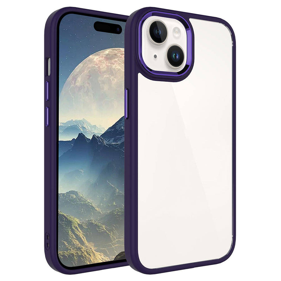 iPhone 15 Plus Kılıf Zore Krom Kılıf - Derin Mor