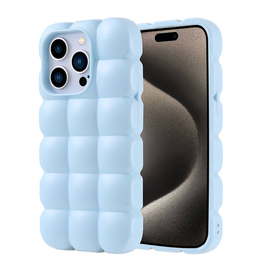 iPhone 15 Pro Kılıf Parlak Esnek Silikon Zore Dom Dom Kılıf - Mavi