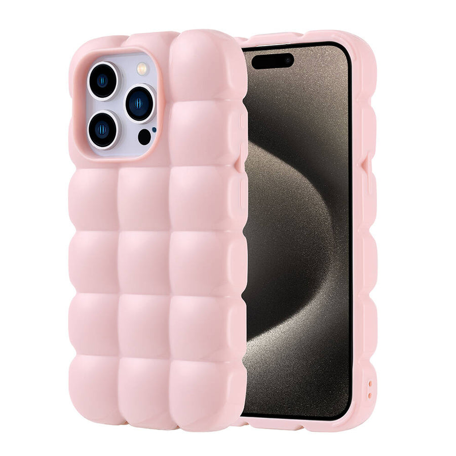 iPhone 15 Pro Kılıf Parlak Esnek Silikon Zore Dom Dom Kılıf - Pembe