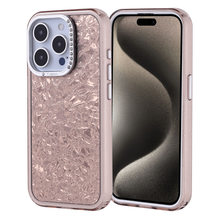 iPhone 15 Pro Kılıf Taşlı Tasarımlı Zore Kapi Kılıf - Gold