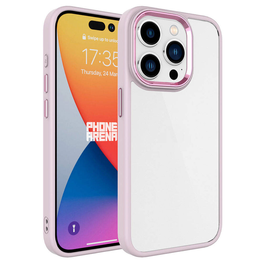 iPhone 15 Pro Kılıf Zore Krom Kılıf - Pembe Açık