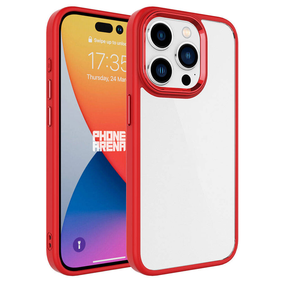 iPhone 15 Pro Kılıf Zore Krom Kılıf - Kırmızı