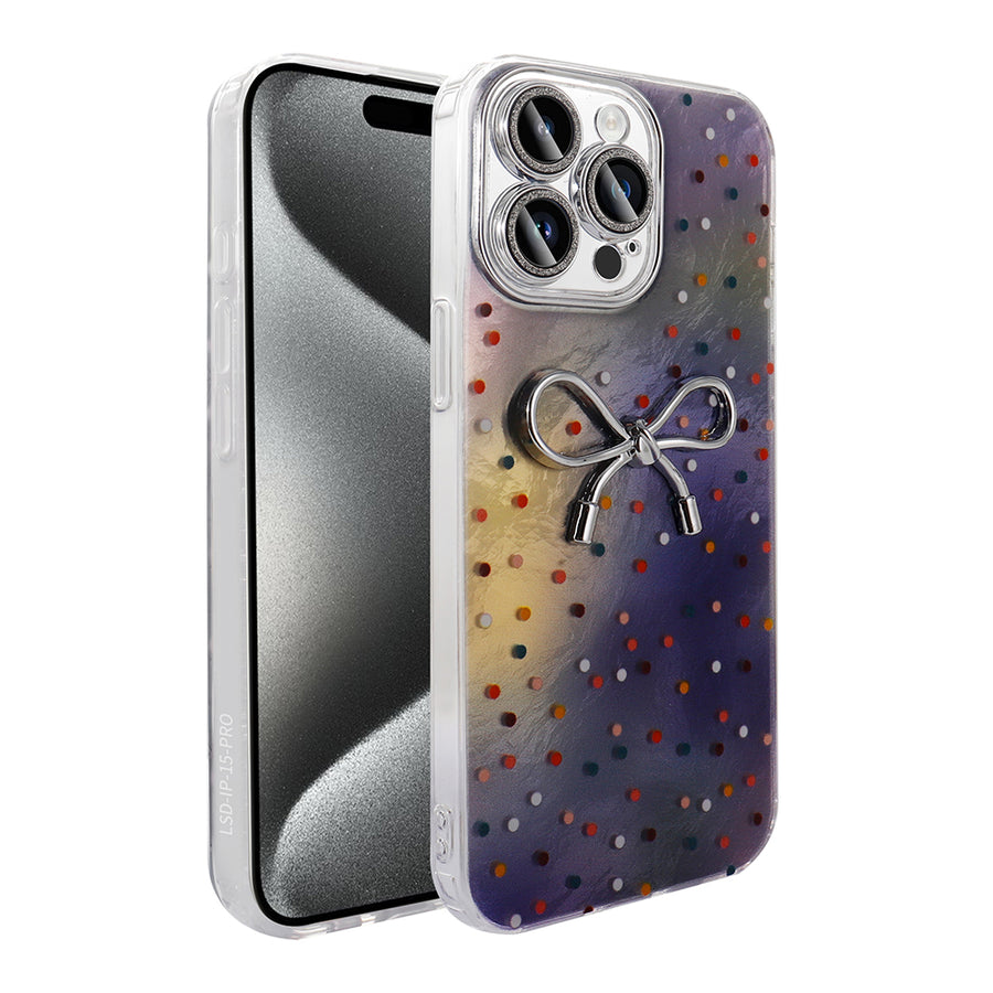 iPhone 15 Pro Max Kılıf Kamera Korumalı Figürlü Zore Ponti Silikon Kılıf - Lila
