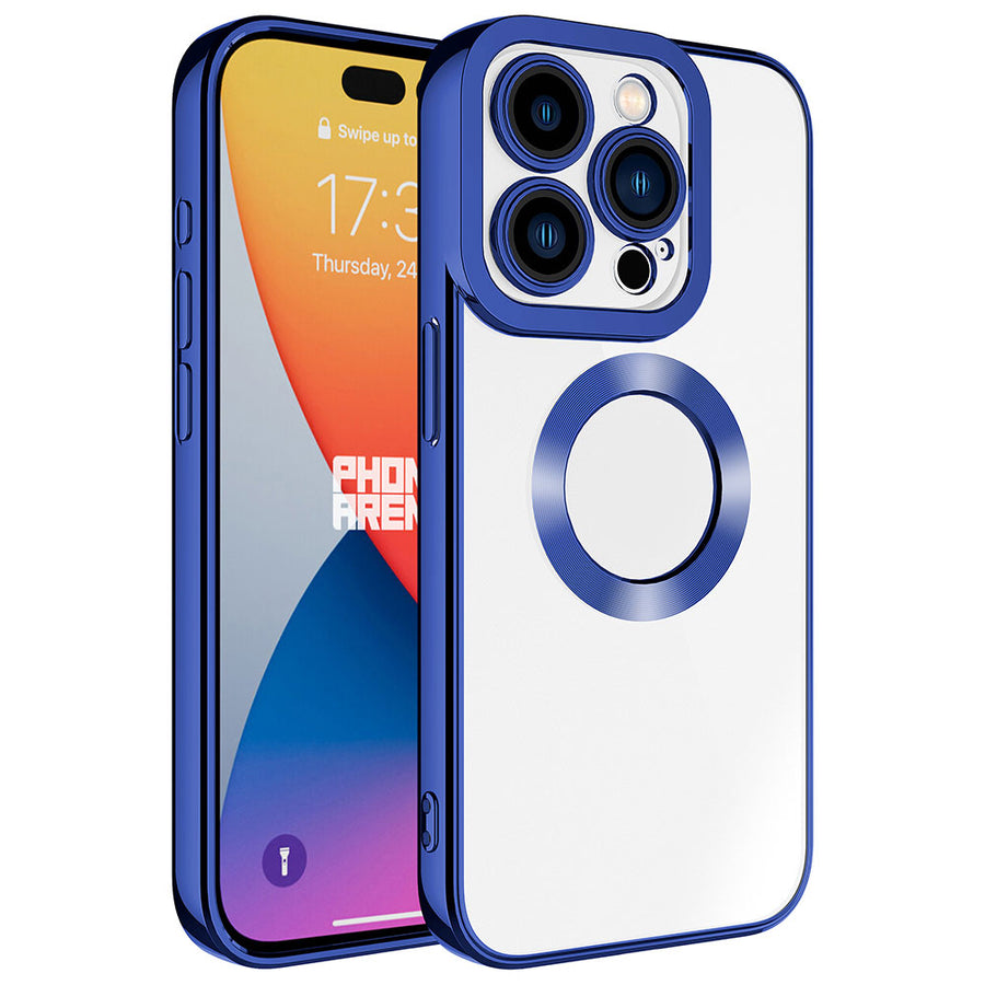 iPhone 15 Pro Max Kılıf Kamera Korumalı Logo Gösteren Zore Omega Kılıf - Midnight