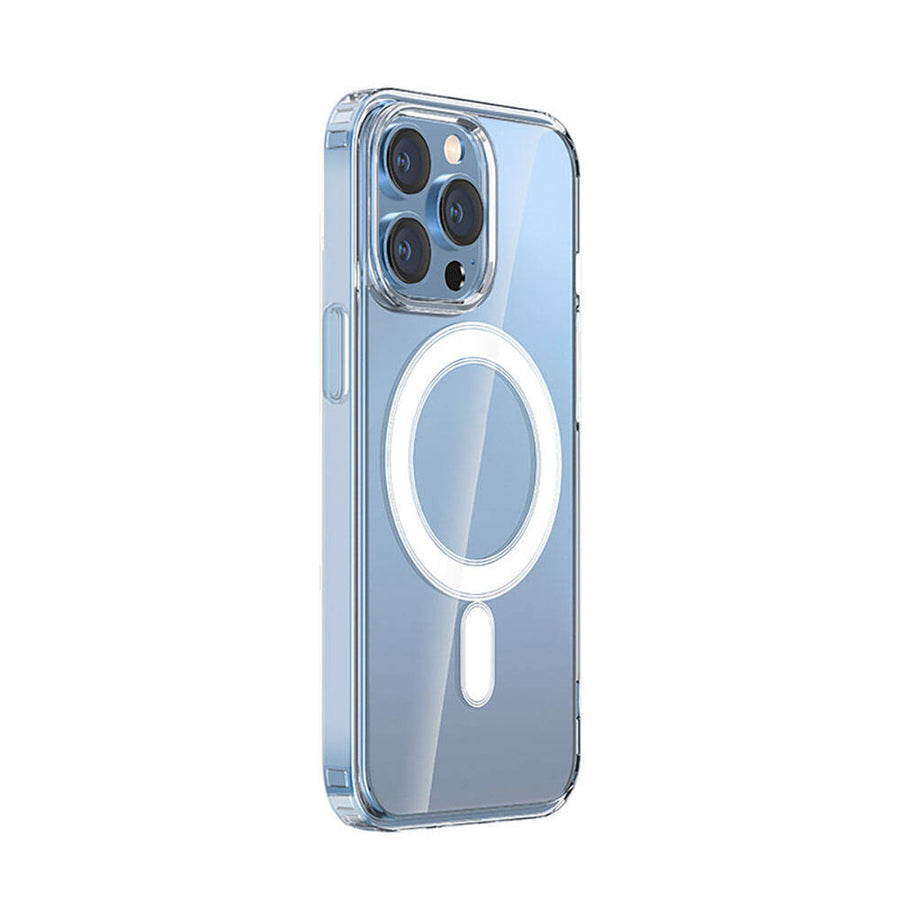 iPhone 15 Pro Max Kılıf M-safe Şarj Özellikli Şeffaf Sert PC Zore Embos Kılıf - Renksiz
