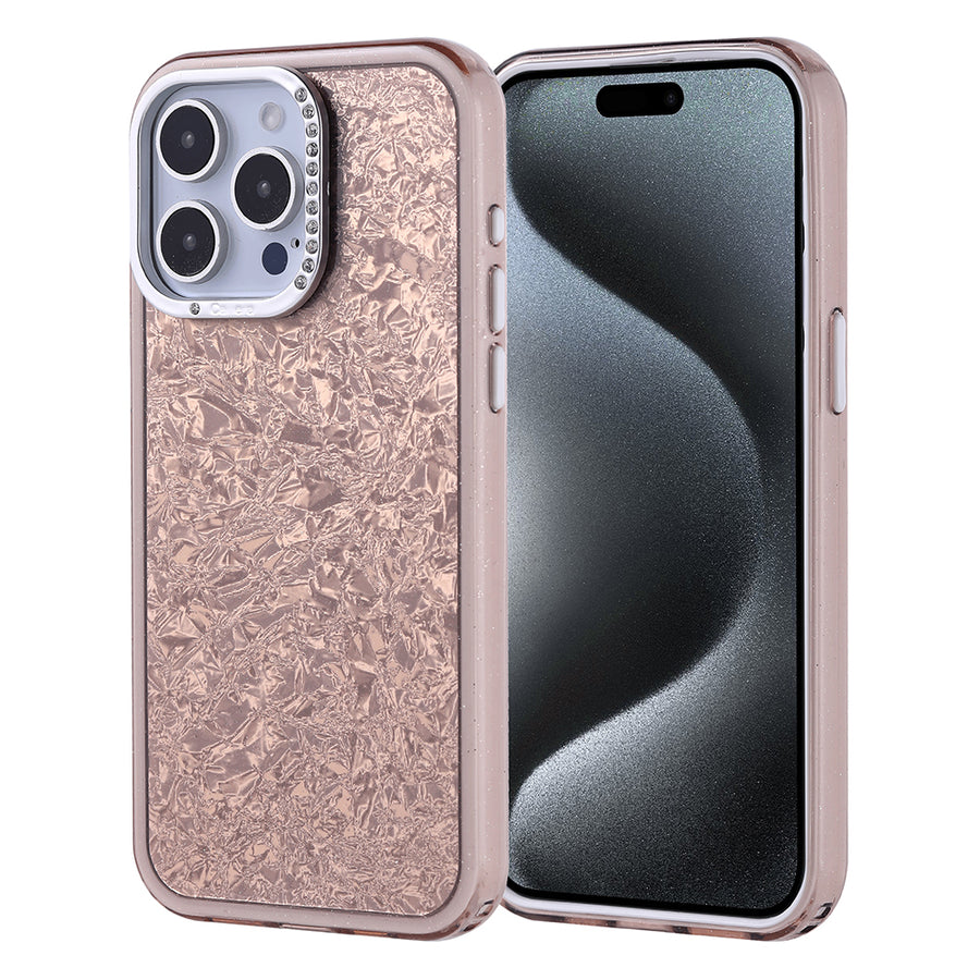iPhone 15 Pro Max Kılıf Taşlı Tasarımlı Zore Kapi Kılıf - Gold