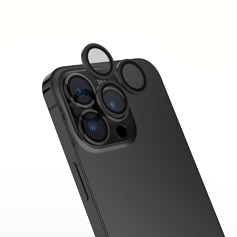 iPhone 15 Pro Max Zore Mikro Kamera Lens Koruyucu - Siyah