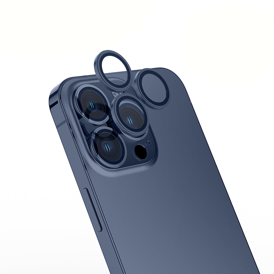 iPhone 15 Pro Max Zore Mikro Kamera Lens Koruyucu - Midnight Blue