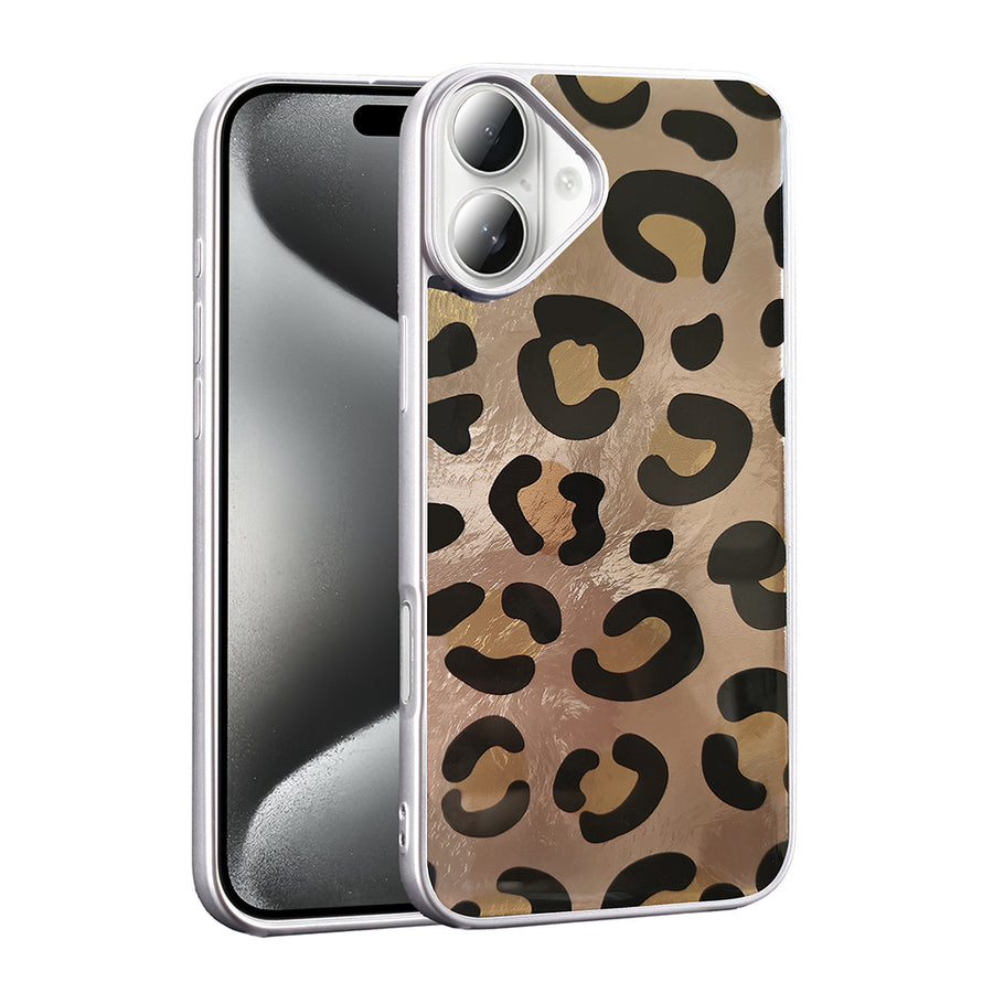 iPhone 16 Kılıf Desenli Zore Mep Kılıf - Gold Leopar