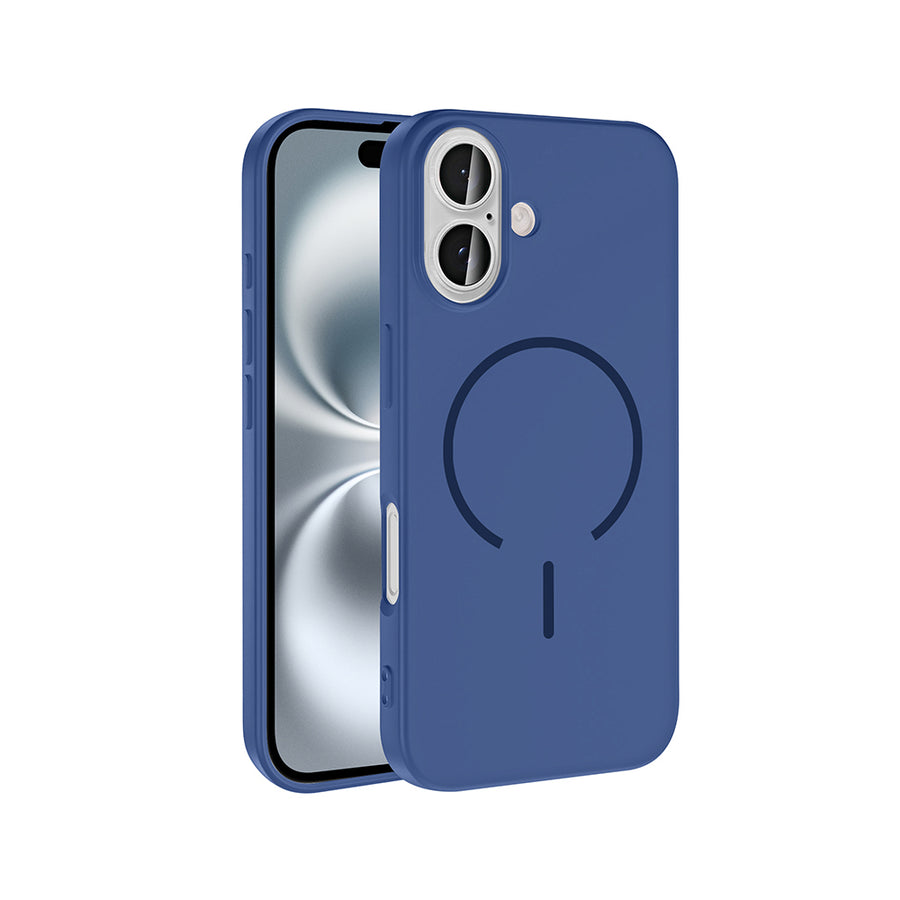 iPhone 16 Kılıf M-safe Şarj Özellikli Zore Meta Kılıf - Lacivert