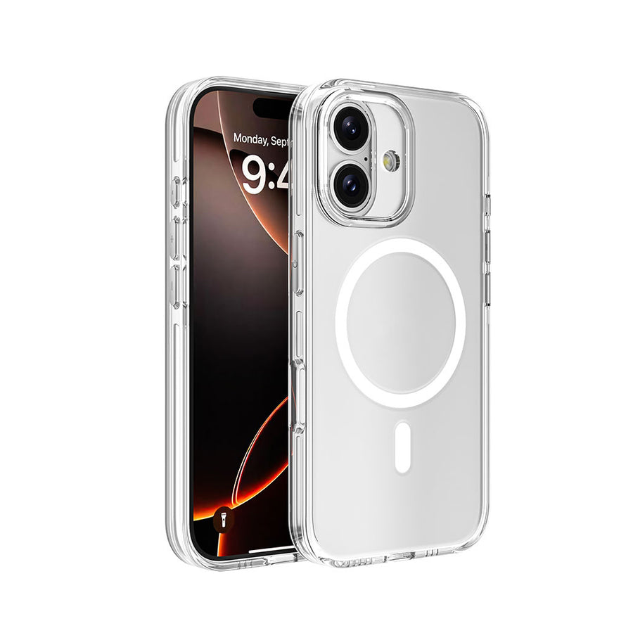 iPhone 16 Kılıf M-safe Şarj Özellikli Kamera Korumalı Zore Kripto Kılıf - Şeffaf