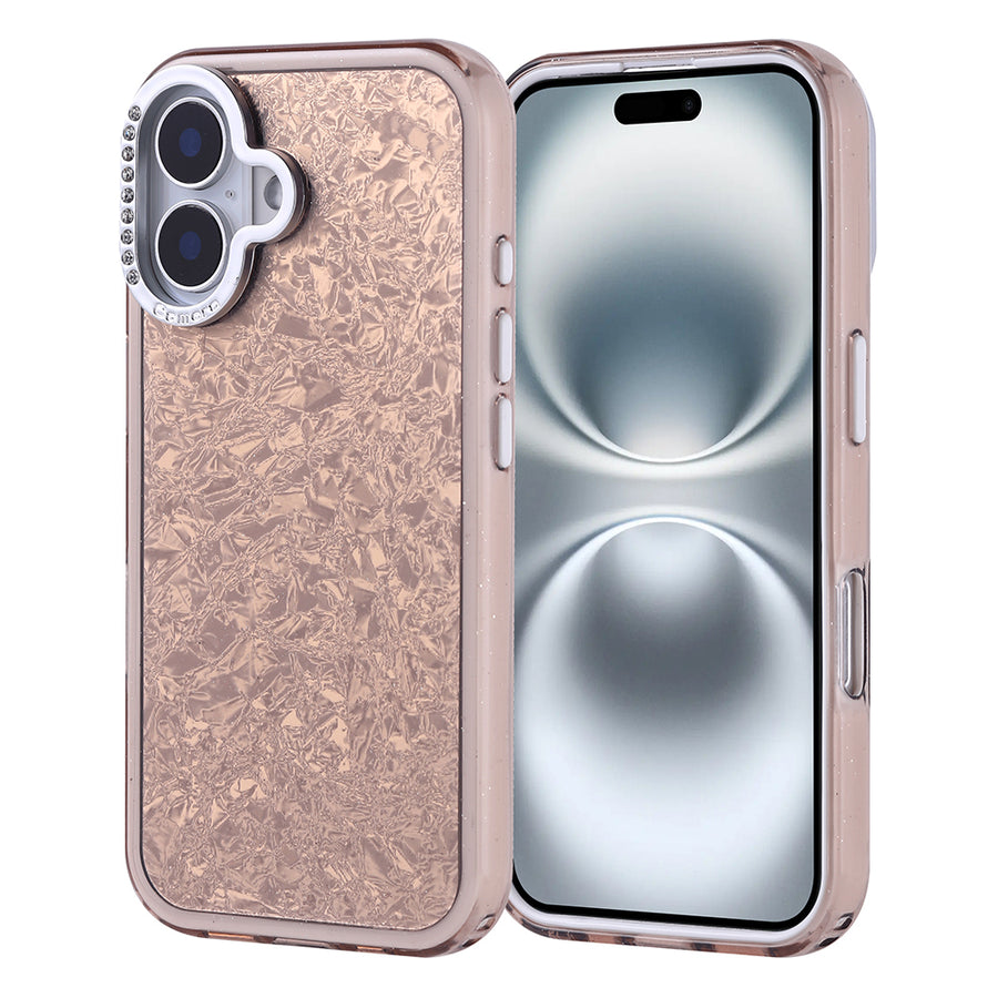 iPhone 16 Kılıf Taşlı Tasarımlı Zore Kapi Kılıf - Gold