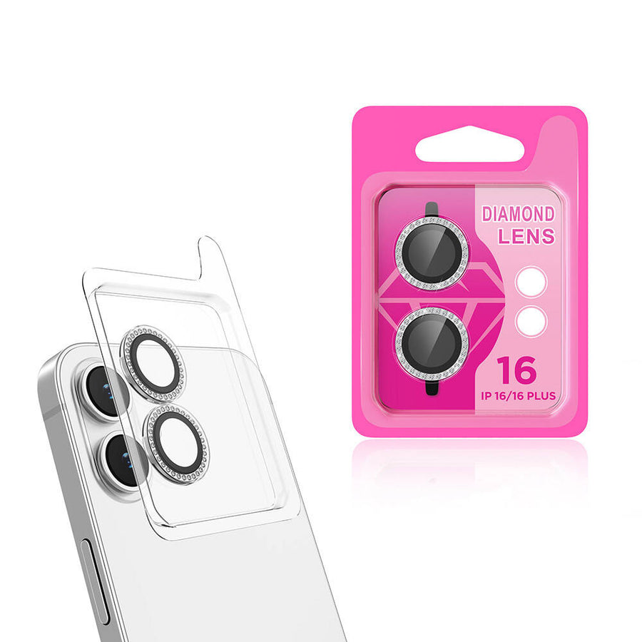 iPhone 16 Plus Zore CL-06 Kamera Lens Koruyucu - Gümüş