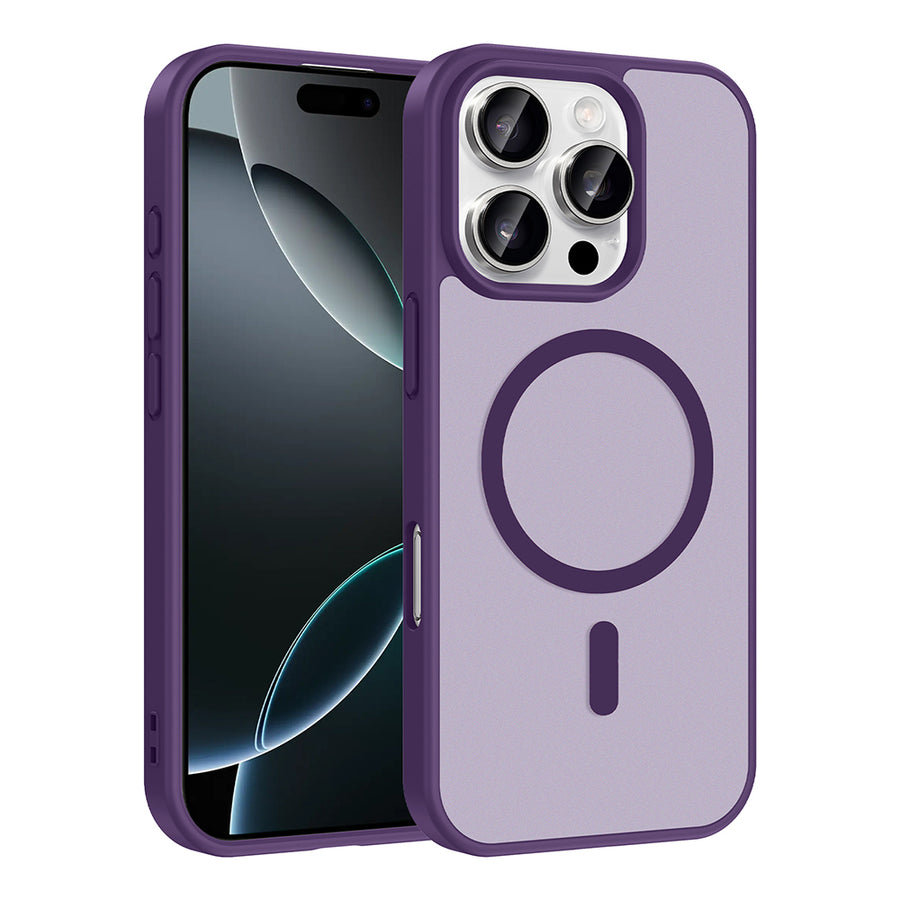 iPhone 16 Pro Kılıf M-safe Şarj Özellikli Zore Babet Kılıf - Derin Mor