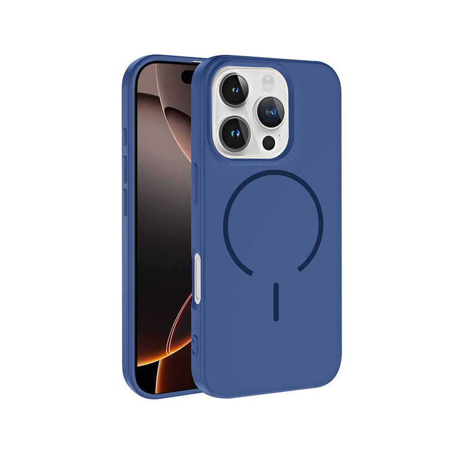 iPhone 16 Pro Kılıf M-safe Şarj Özellikli Zore Meta Kılıf - Lacivert