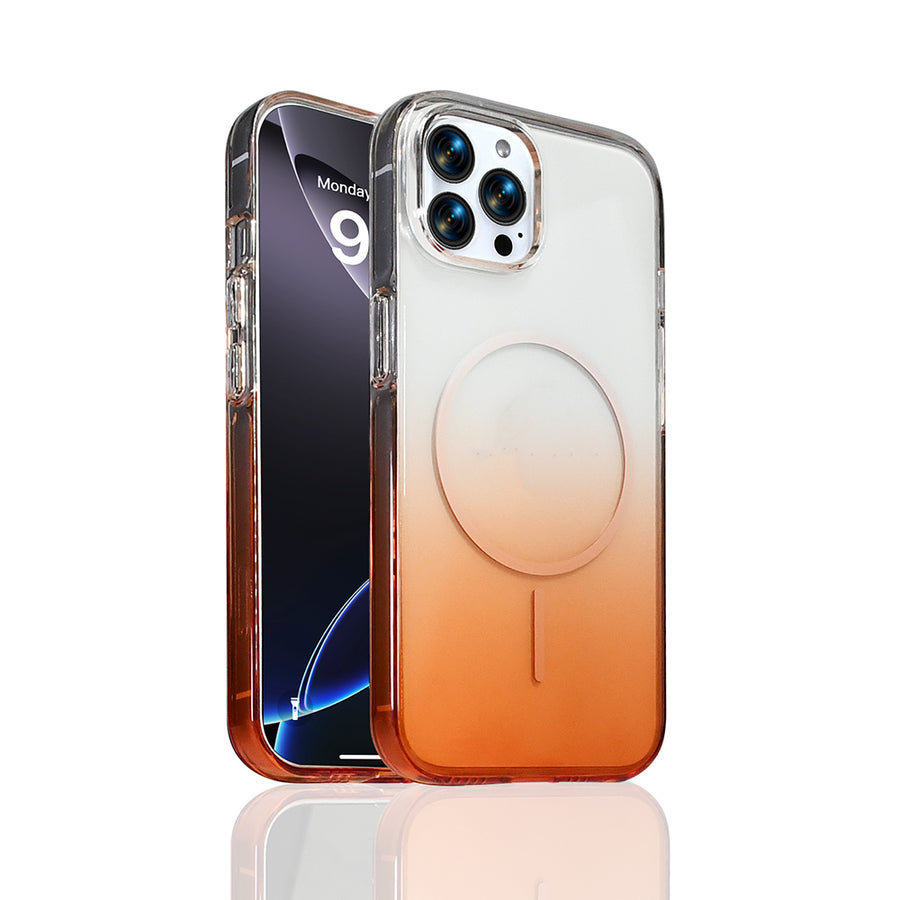 iPhone 16 Pro Kılıf M-Safe Şarj Özellikli Zore Septik Silikon Kılıf - Turuncu