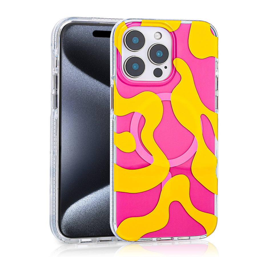 iPhone 16 Pro Kılıf M-safe Şarj Özellikli Zore Stilo Kılıf - Sarı