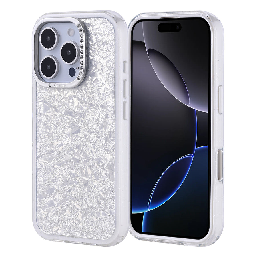 iPhone 16 Pro Kılıf Taşlı Tasarım Zore Kapi Kılıf - Gümüş
