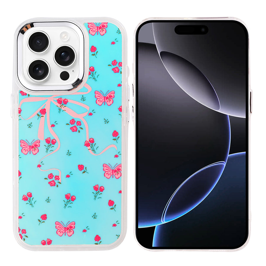 iPhone 16 Pro Max Kılıf Airbag Tasarımlı Zore Hadra Kılıf - Kelebek
