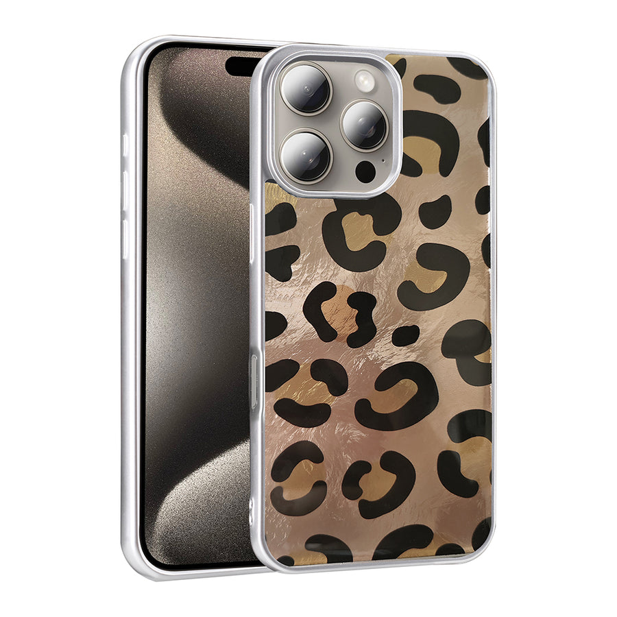 iPhone 16 Pro Max Kılıf Desenli Zore Mep Kılıf - Gold Leopar