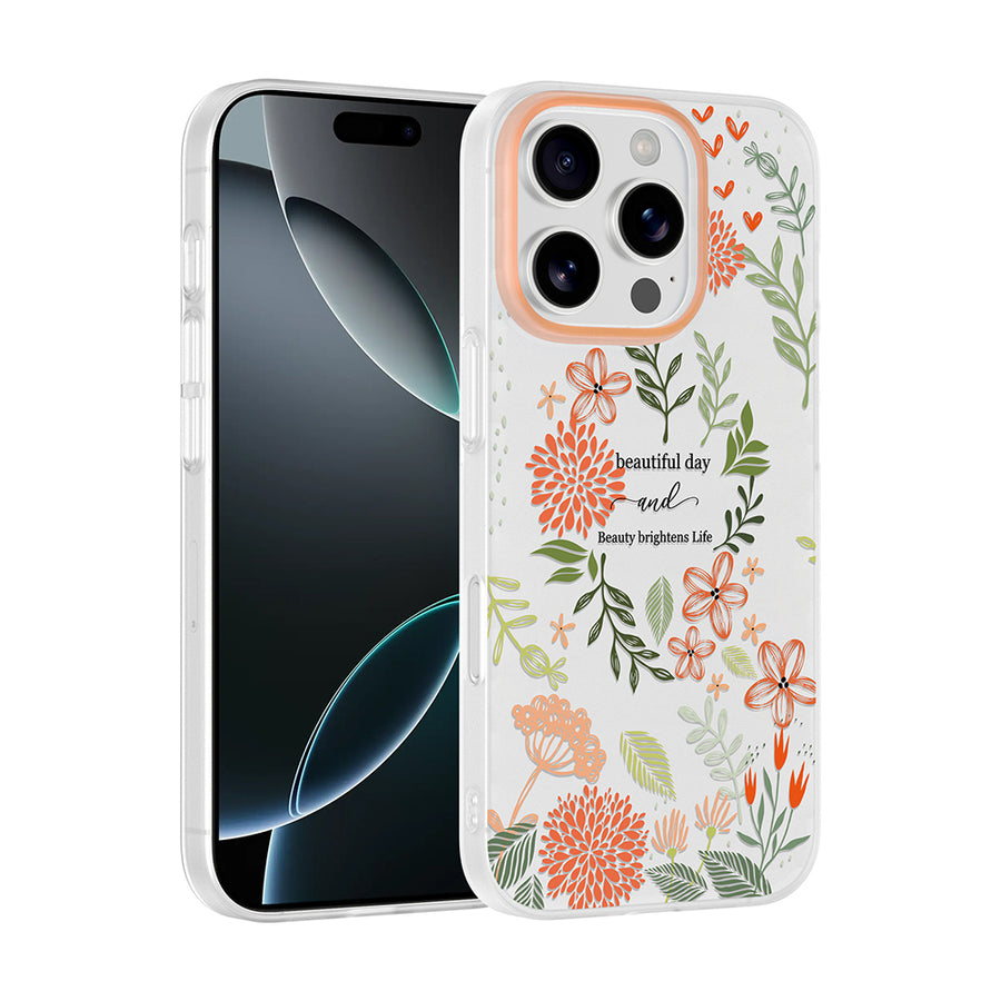 iPhone 16 Pro Max Kılıf Kamera Korumalı Desenli Zore Klip Kılıf - Beautiful
