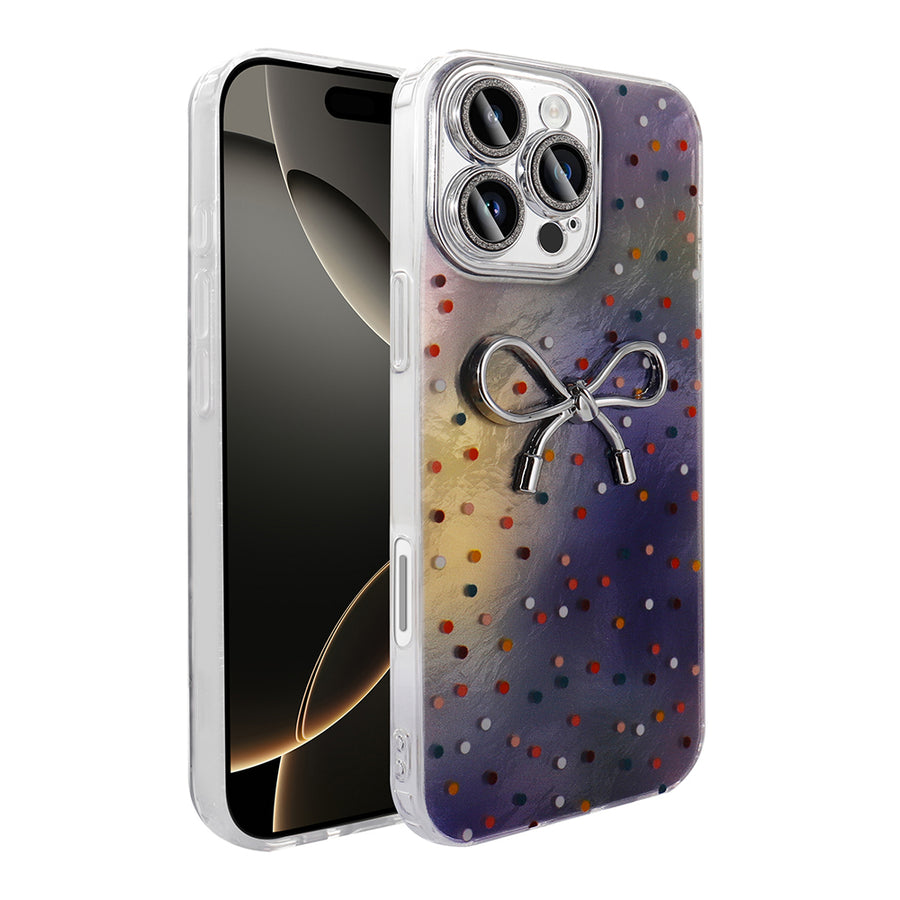 iPhone 16 Pro Max Kılıf Kamera Korumalı Figürlü Zore Ponti Silikon Kılıf - Lila
