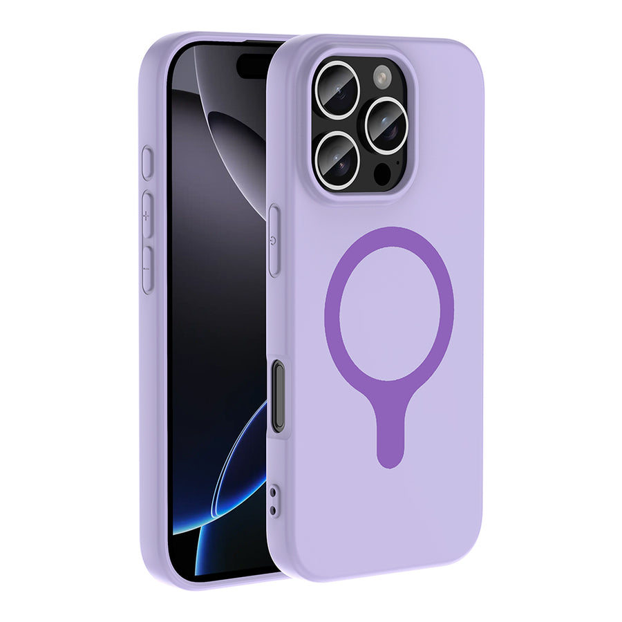 iPhone 16 Pro Max Kılıf M-Safe Şarj Özellikli Zore Aris Silikon Kılıf - Lila