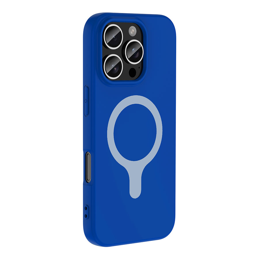 iPhone 16 Pro Max Kılıf M-Safe Şarj Özellikli Zore Aris Silikon Kılıf - Saks Mavi