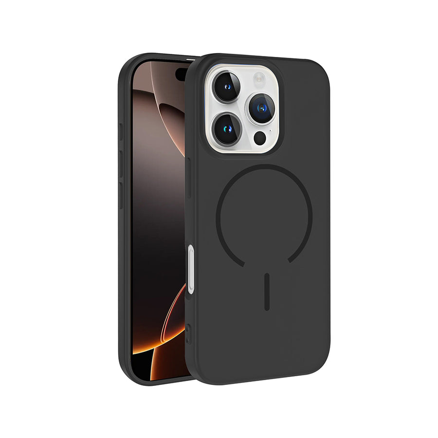 iPhone 16 Pro Max Kılıf M-safe Şarj Özellikli Zore Meta Kılıf - Siyah