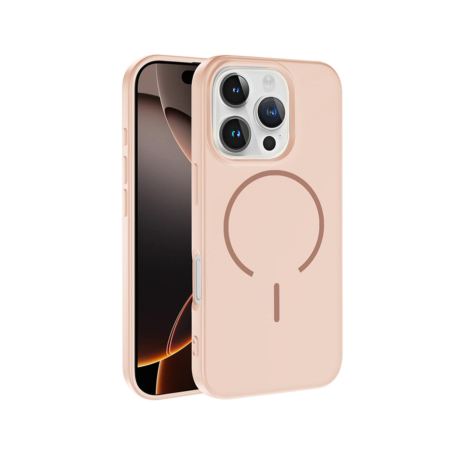 iPhone 16 Pro Max Kılıf M-safe Şarj Özellikli Zore Meta Kılıf - Rose Pembe