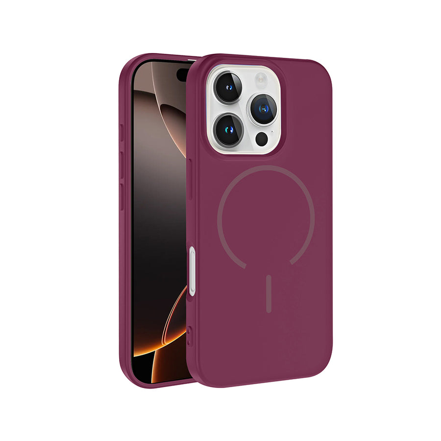 iPhone 16 Pro Max Kılıf M-safe Şarj Özellikli Zore Meta Kılıf - Mürdüm