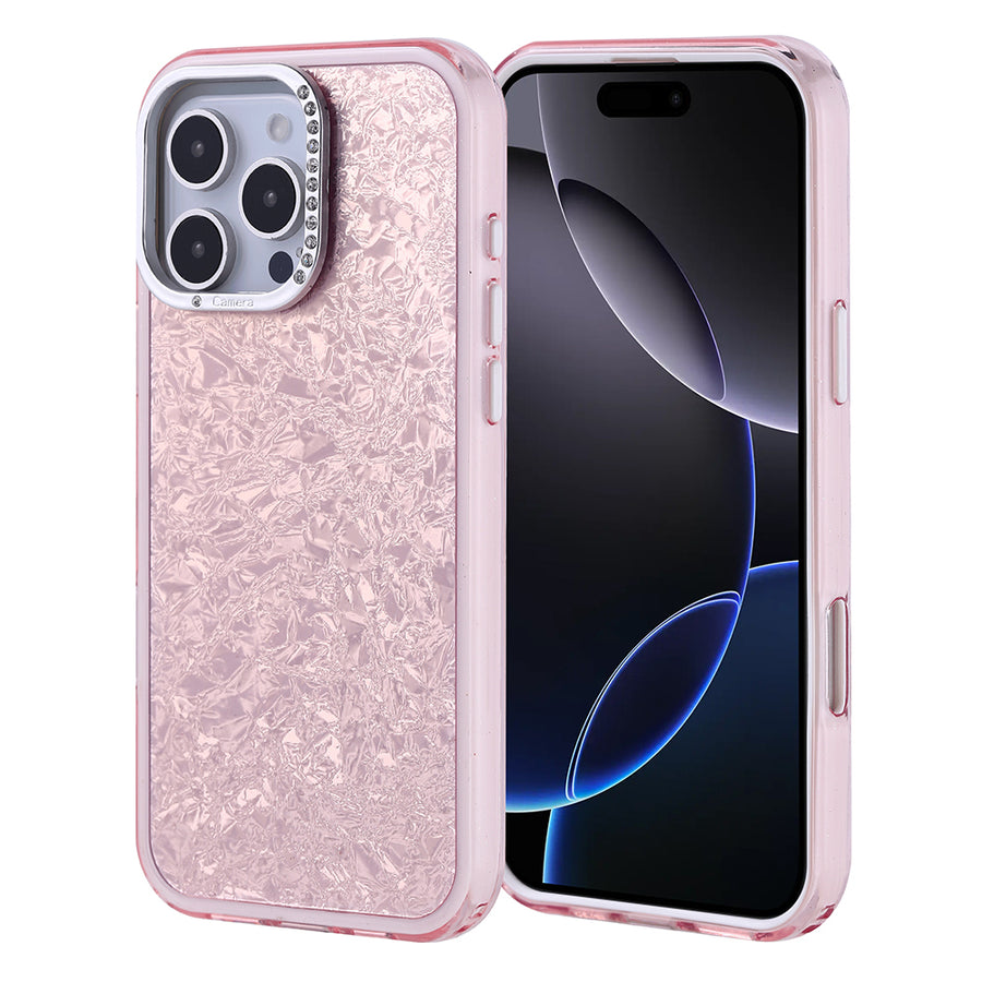 iPhone 16 Pro Max Kılıf Taşlı Tasarımlı Zore Kapi Kılıf - Pembe