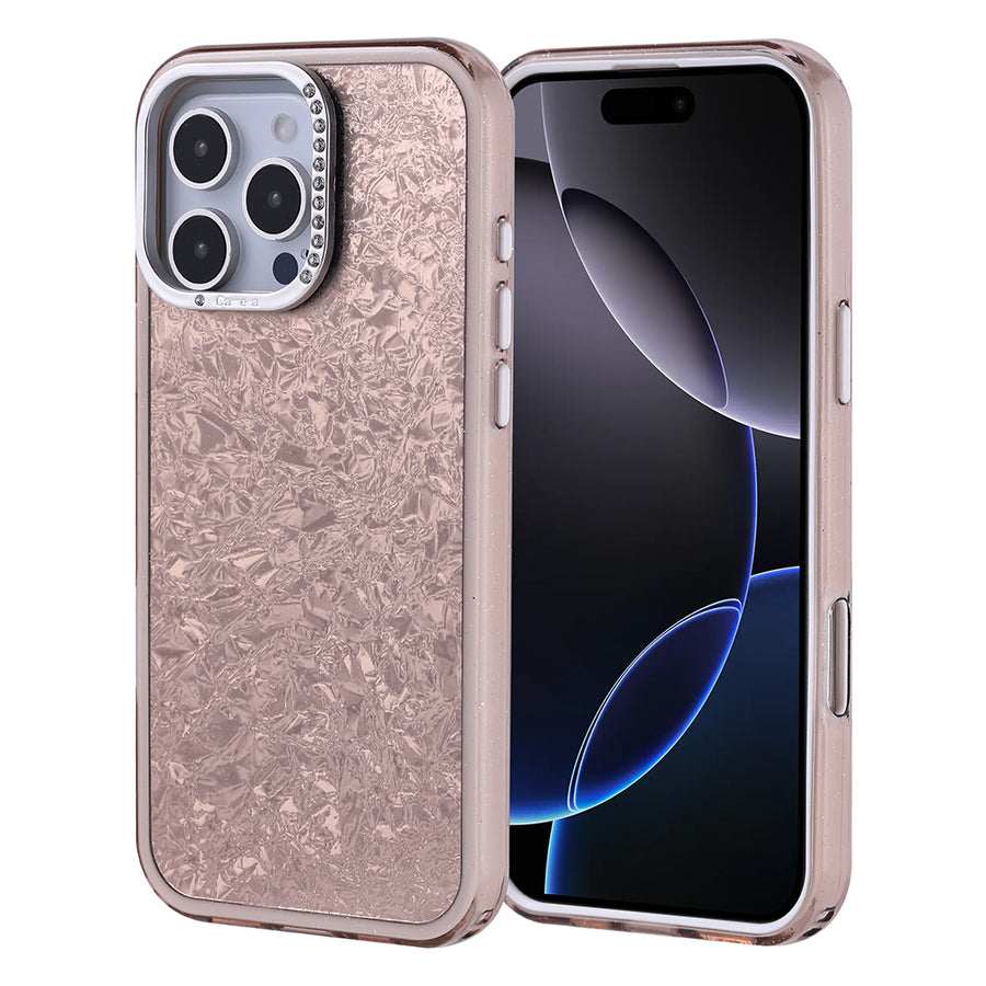 iPhone 16 Pro Max Kılıf Taşlı Tasarımlı Zore Kapi Kılıf - Gold