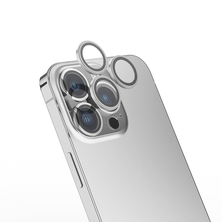 iPhone 16 Pro Max Zore Mikro Kamera Lens Koruyucu - Gümüş