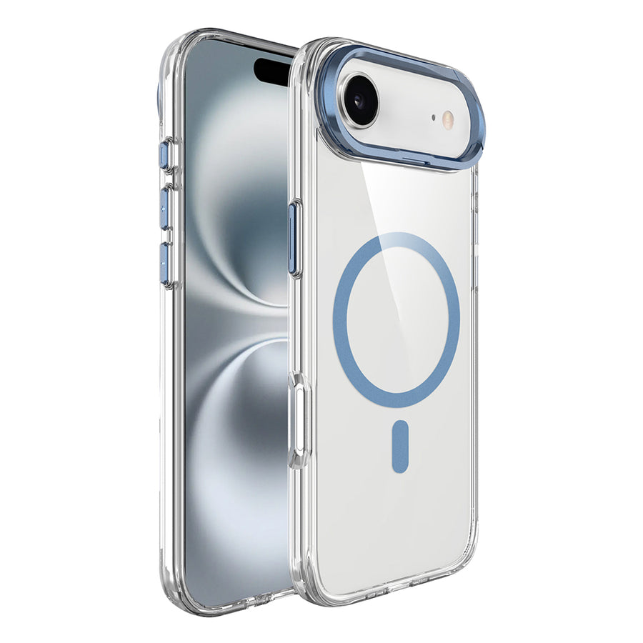 iPhone 17 Air Kılıf M-safe Şarj Özellikli Airbagli Kamera Standlı Zore Azor Kılıf - Turuncu