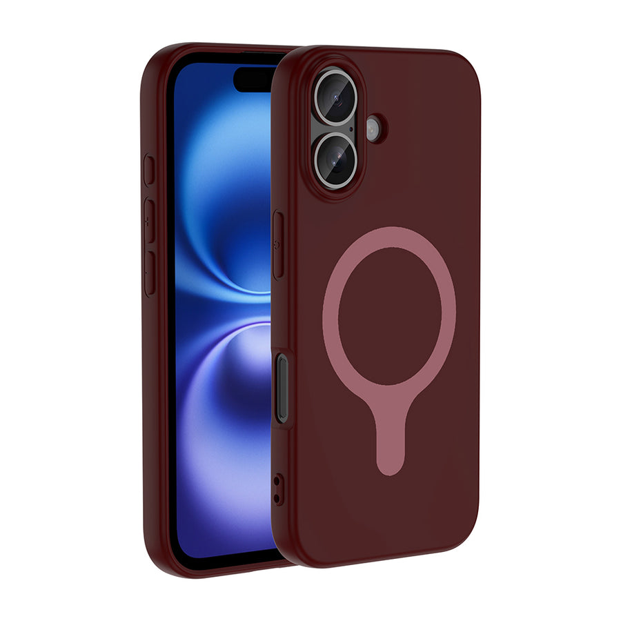 iPhone 17 Kılıf M-Safe Şarj Özellikli Zore Aris Silikon Kılıf - Mürdüm