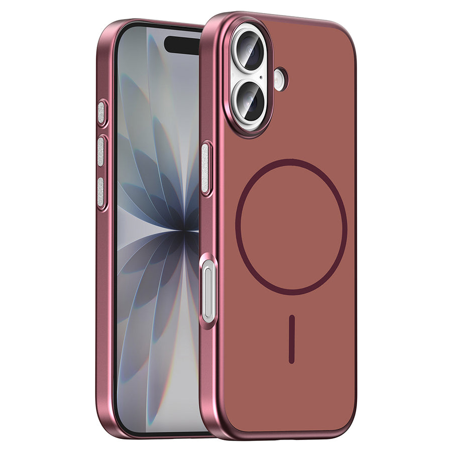 iPhone 17 Kılıf M-Safe Şarj Özellikli Zore Lora PC Kılıf - Mürdüm