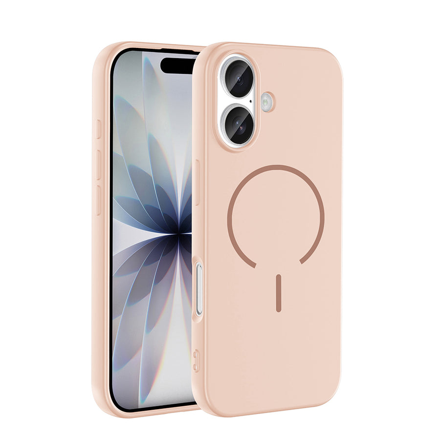 iPhone 17 Kılıf M-safe Şarj Özellikli Zore Meta Kılıf - Pembe