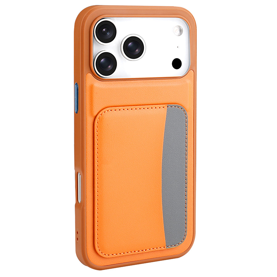 iPhone 17 Pro Kılıf Kartlıklı Zore X-Kart Silikon Kılıf - Turuncu
