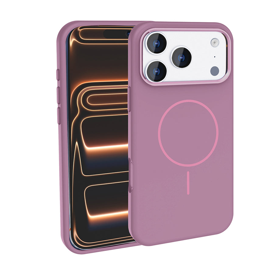 iPhone 17 Pro Kılıf M-Safe Şarj Özellikli Metal Kamera Çerçeveli Zore Edi Silikon Kılıf - Mor