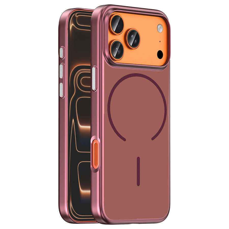 iPhone 17 Pro Kılıf M-Safe Şarj Özellikli Zore Lora PC Kılıf - Mürdüm