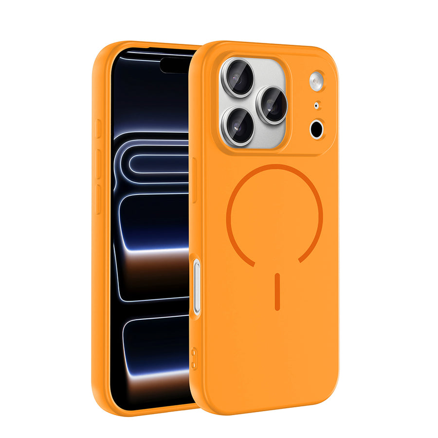 iPhone 17 Pro Kılıf M-safe Şarj Özellikli Zore Meta Kılıf - Turuncu
