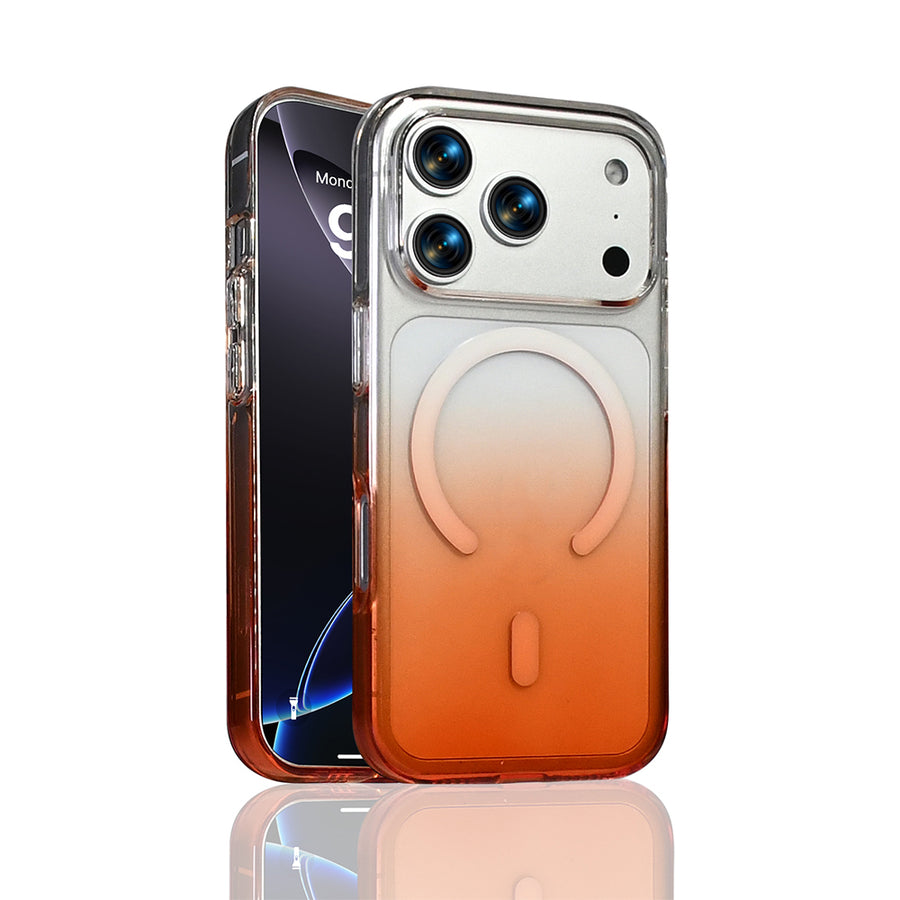 iPhone 17 Pro Kılıf M-Safe Şarj Özellikli Zore Septik Silikon Kılıf - Turuncu