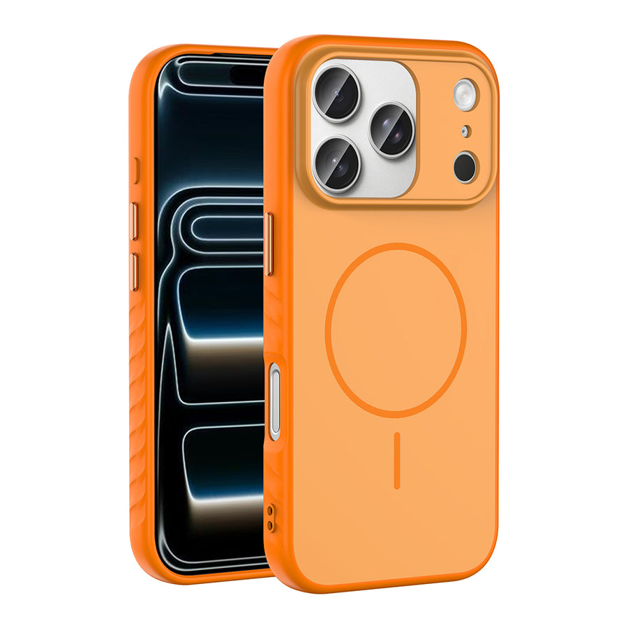 iPhone 17 Pro Kılıf M-safe Şarj Özellikli Zore Tea Kılıf - Turuncu