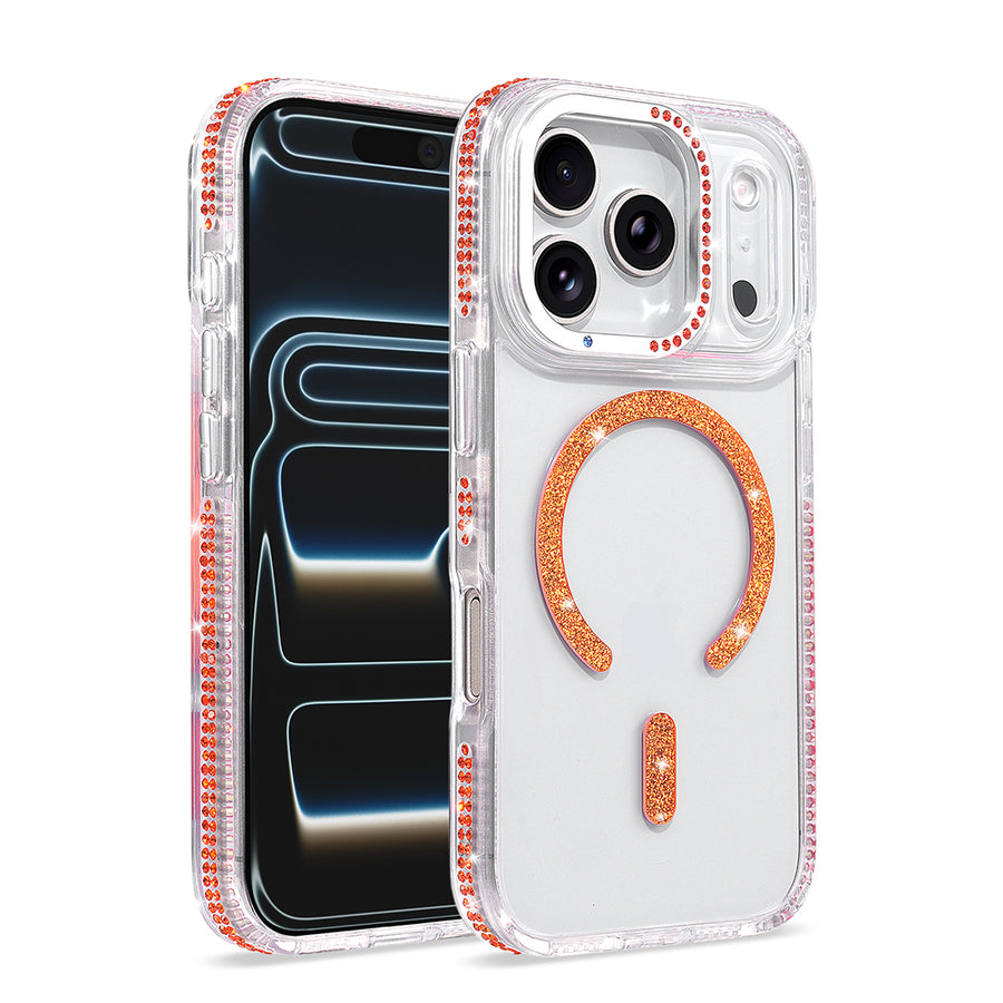 iPhone 17 Pro Kılıf M-safe Şarj Özellikli Zore Tera Silikon Kılıf - Turuncu