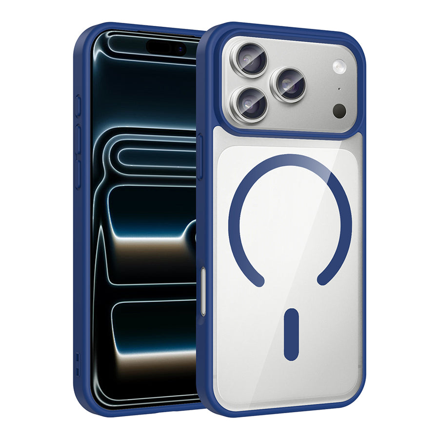 iPhone 17 Pro Kılıf M-safe Wireless Şarj Özellikli Silikon Zore Ege Kılıf - Lacivert