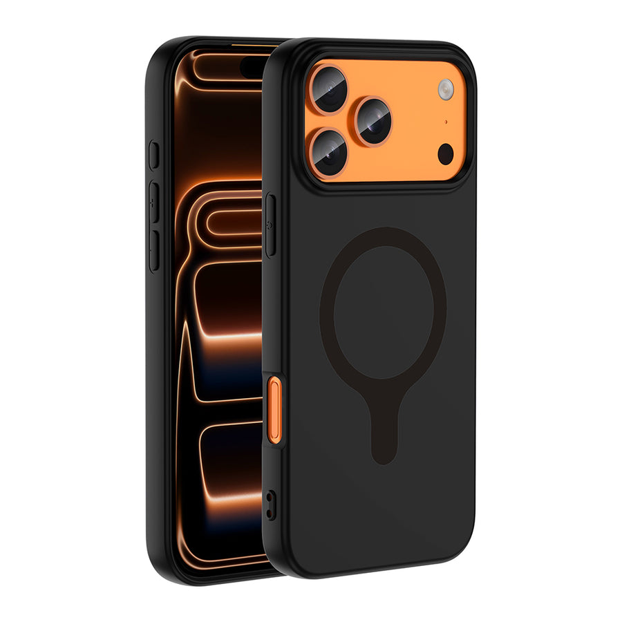 iPhone 17 Pro Max Kılıf M-Safe Şarj Özellikli Zore Aris Silikon Kılıf - Siyah