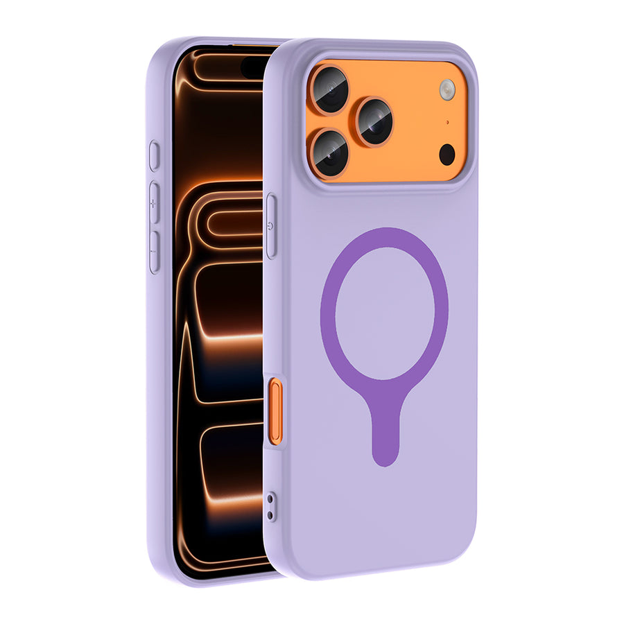 iPhone 17 Pro Max Kılıf M-Safe Şarj Özellikli Zore Aris Silikon Kılıf - Lila